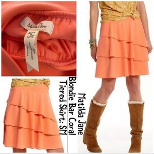 Matilda Jane Blondie Bar Coral Tiered Skirt: SM